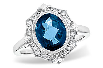 A227-25922: LDS RG 3.00 LONDON BLUE TOPAZ 3.16 TGW