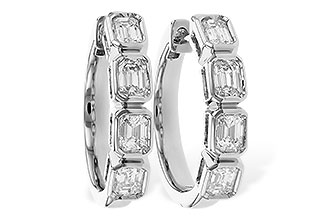 B310-87731: EARRINGS 1.10 TW EMERALD CUTS