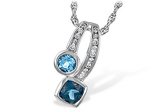 F226-35985: NECKLACE .91 TW BLUE TOPAZ 1.04 TGW