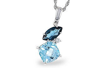 F311-76822: NECKLACE 2.37 TW BLUE TOPAZ 2.40 TGW